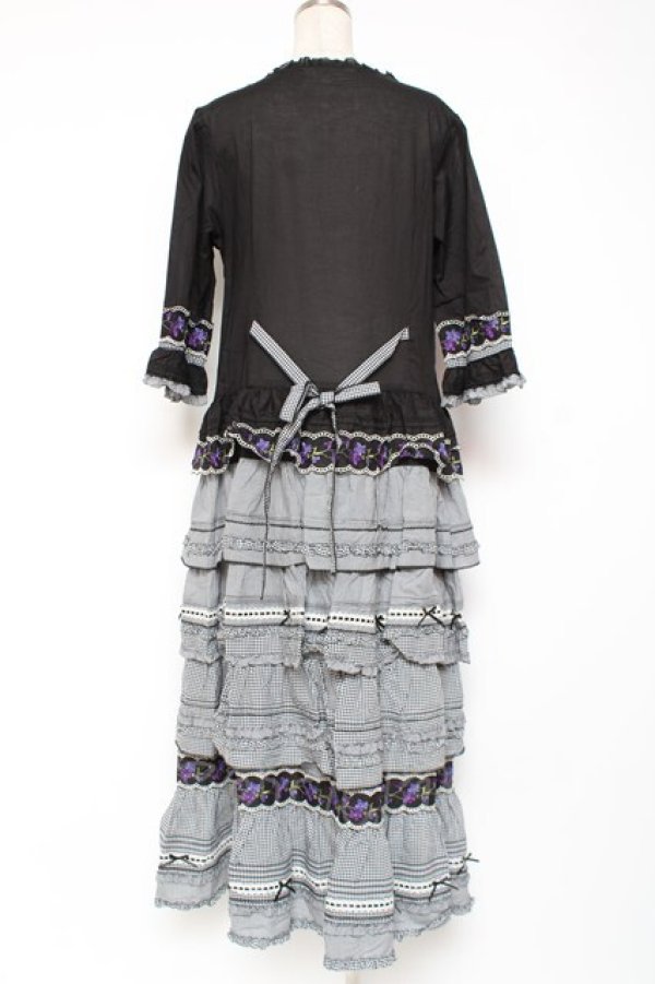 画像3: PINK HOUSE / バイオレットレース使いワンピース F 黒 Y-25-12-20-087-LO-OP-SZ-ZY (3)