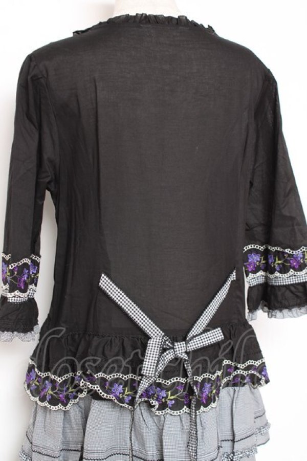 画像4: PINK HOUSE / バイオレットレース使いワンピース F 黒 Y-25-12-20-087-LO-OP-SZ-ZY (4)