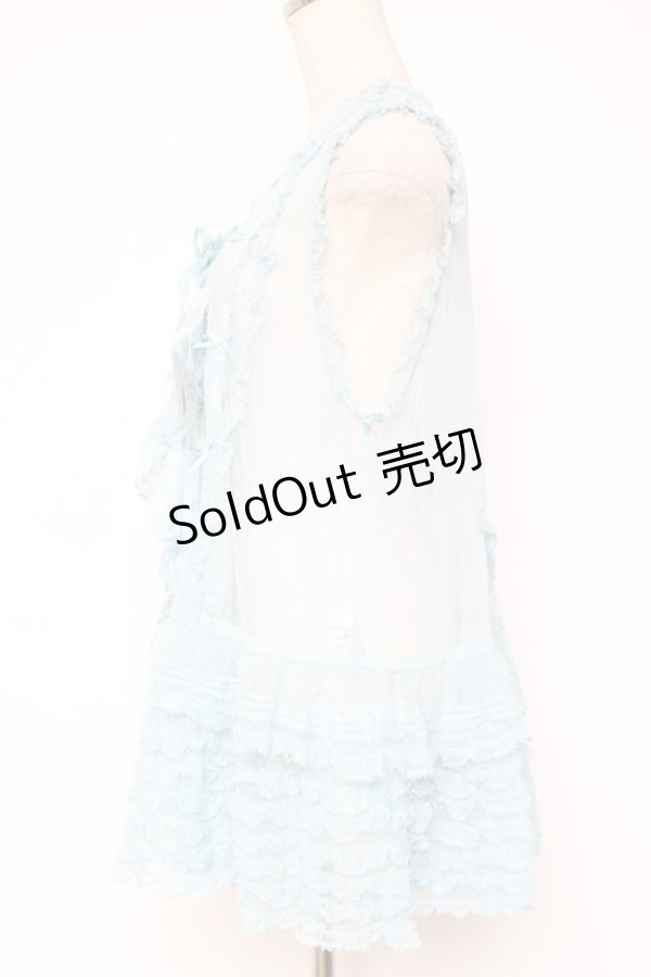 画像2: PINK HOUSE / ドットチュールレースベスト F サックス Y-25-12-20-010-LO-BL-SZ-ZY (2)