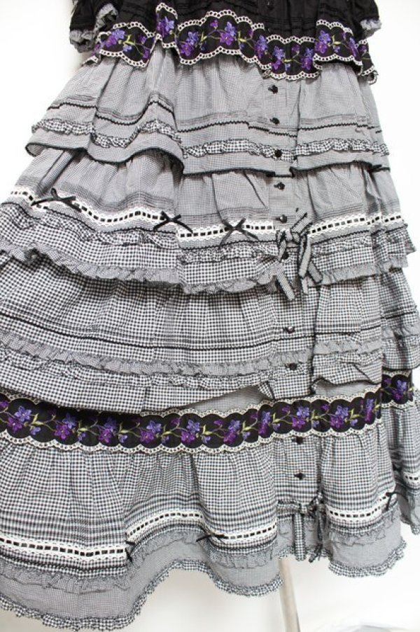 画像8: PINK HOUSE / バイオレットレース使いワンピース F 黒 Y-25-12-20-087-LO-OP-SZ-ZY (8)