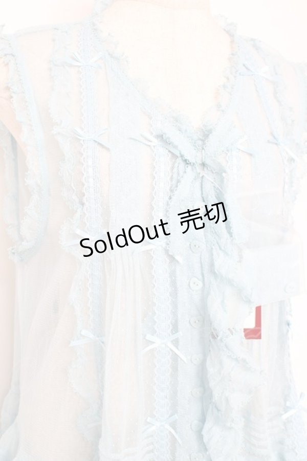 画像5: PINK HOUSE / ドットチュールレースベスト F サックス Y-25-12-20-010-LO-BL-SZ-ZY (5)