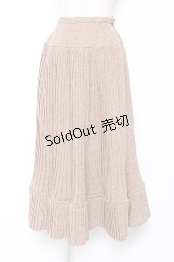 画像1: PINK HOUSE / ツイード柄アコーディオンプリーツスカート  ベージュ Y-25-12-20-093-LO-SK-SZ-ZY (1)