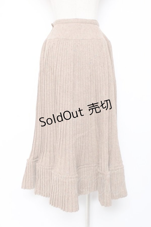 画像3: PINK HOUSE / ツイード柄アコーディオンプリーツスカート  ベージュ Y-25-12-20-093-LO-SK-SZ-ZY (3)