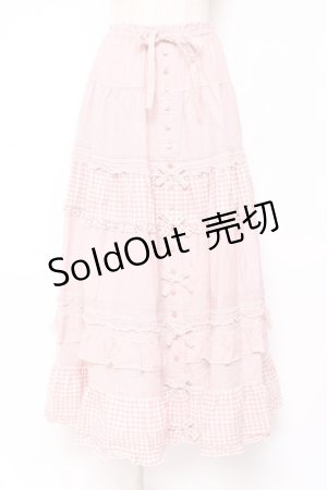 画像: PINK HOUSE / ギンガムチェックスカート  ピンク Y-25-12-20-094-LO-SK-SZ-ZY