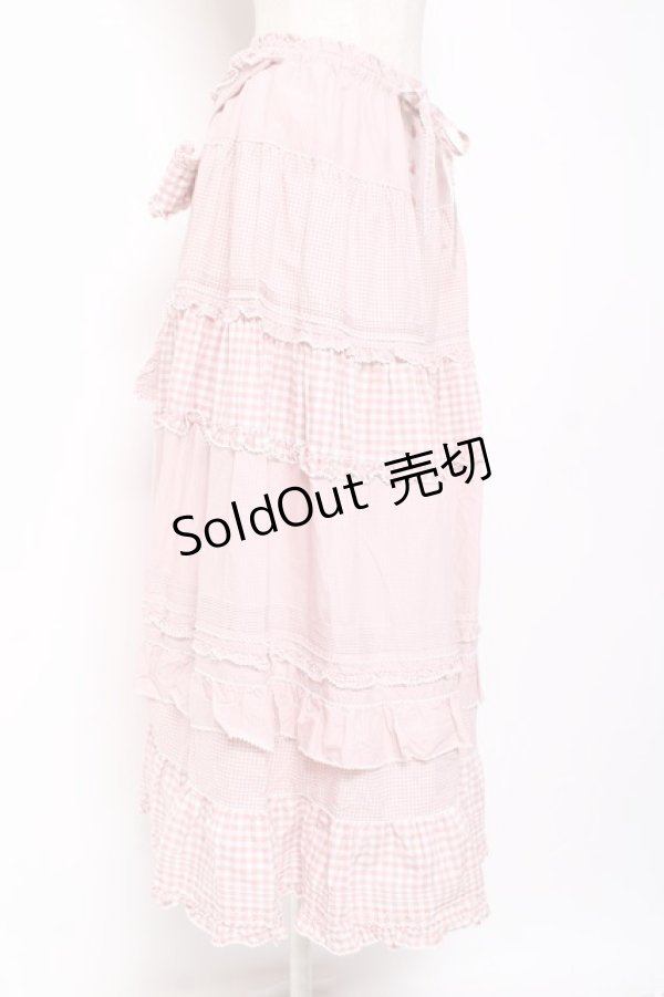 画像2: PINK HOUSE / ギンガムチェックスカート  ピンク Y-25-12-20-094-LO-SK-SZ-ZY (2)
