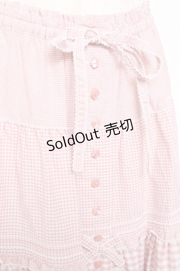 画像5: PINK HOUSE / ギンガムチェックスカート  ピンク Y-25-12-20-094-LO-SK-SZ-ZY (5)