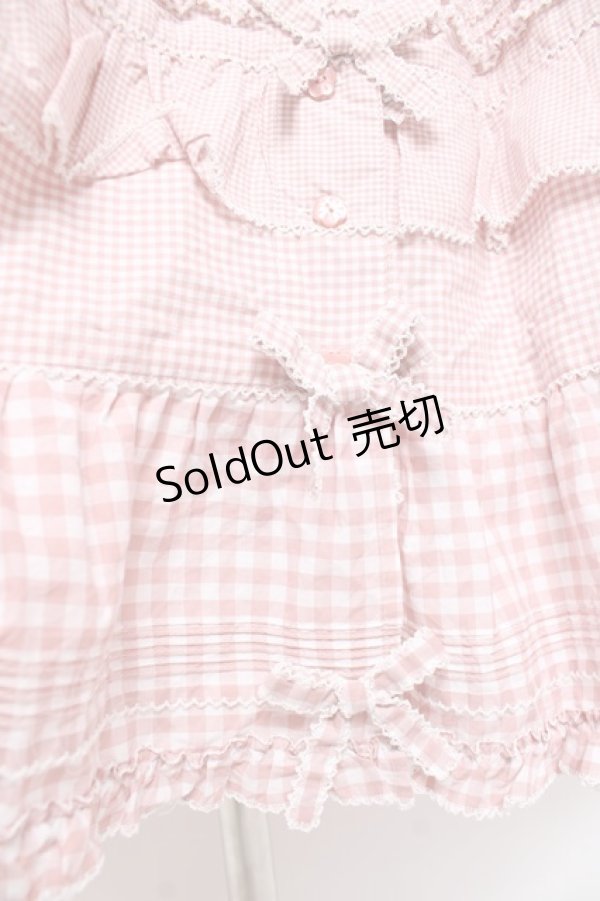 画像7: PINK HOUSE / ギンガムチェックスカート  ピンク Y-25-12-20-094-LO-SK-SZ-ZY (7)