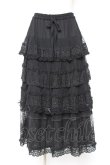 画像1: PINK HOUSE / ドットチュール×オリジナルローズチュールレーススカート F 黒 Y-25-12-20-097-LO-SK-SZ-ZY (1)