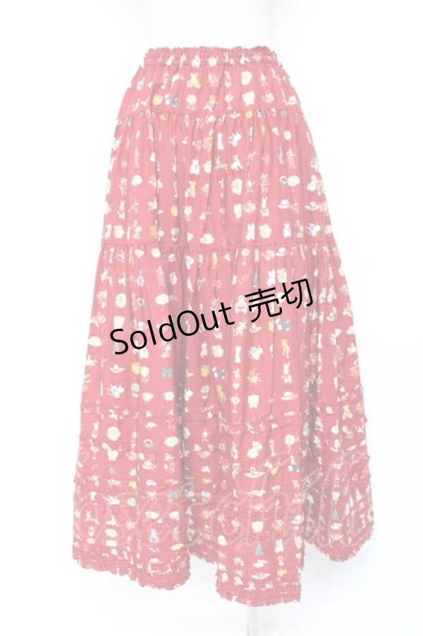 画像3: PINK HOUSE / Pink House Favoritesプリントスカート F 赤 Y-25-12-20-099-LO-SK-SZ-ZY (3)