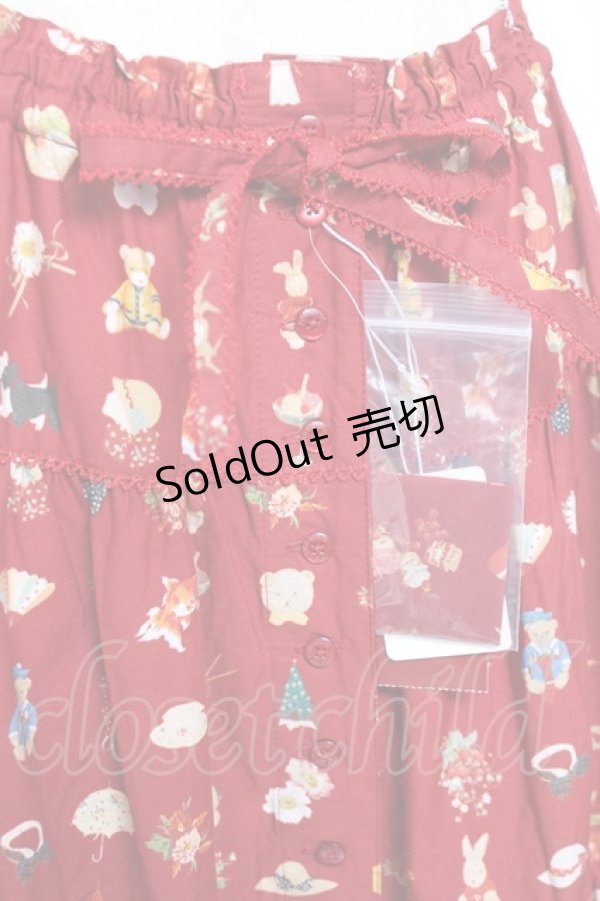 画像4: PINK HOUSE / Pink House Favoritesプリントスカート F 赤 Y-25-12-20-099-LO-SK-SZ-ZY (4)