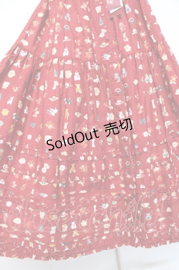 画像5: PINK HOUSE / Pink House Favoritesプリントスカート F 赤 Y-25-12-20-099-LO-SK-SZ-ZY (5)