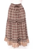 画像1: PINK HOUSE / オリジナルクマレースチェックスカート F ブラウン Y-25-12-20-100-LO-SK-SZ-ZY (1)