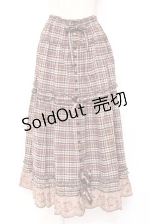 画像: PINK HOUSE / オリジナルクマレースチェックスカート F ブラウン Y-25-12-20-100-LO-SK-SZ-ZS