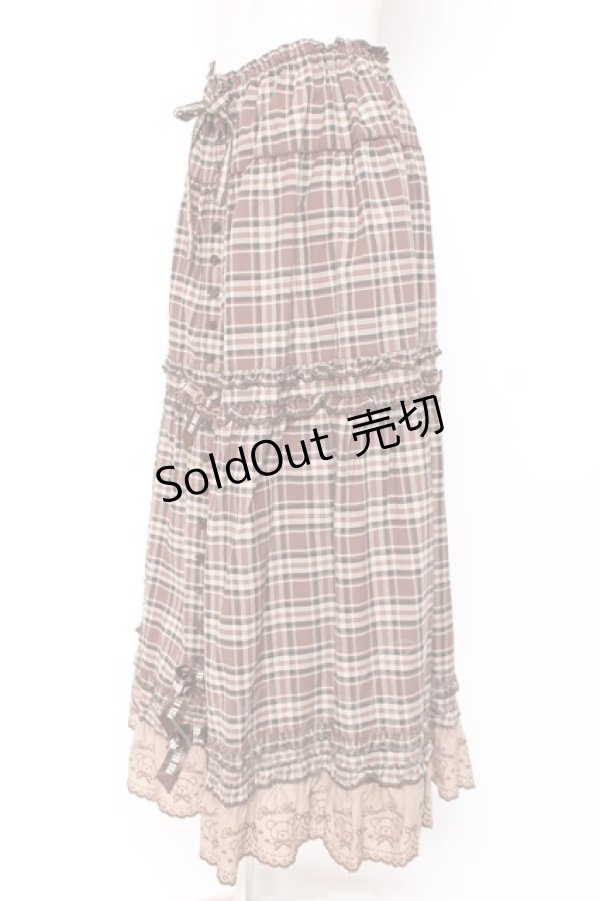 画像2: PINK HOUSE / オリジナルクマレースチェックスカート F ブラウン Y-25-12-20-100-LO-SK-SZ-ZS (2)