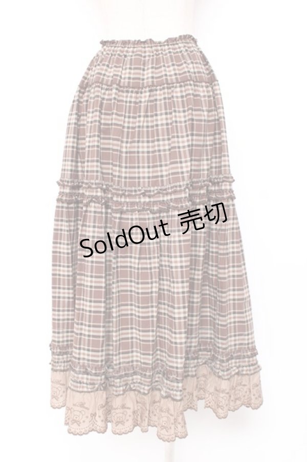 画像3: PINK HOUSE / オリジナルクマレースチェックスカート F ブラウン Y-25-12-20-100-LO-SK-SZ-ZS (3)