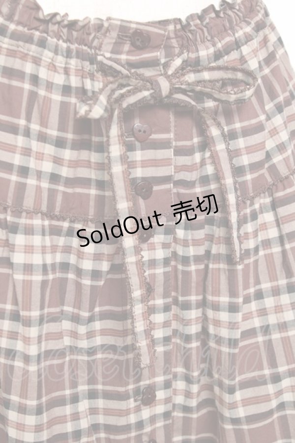 画像4: PINK HOUSE / オリジナルクマレースチェックスカート F ブラウン Y-25-12-20-100-LO-SK-SZ-ZS (4)