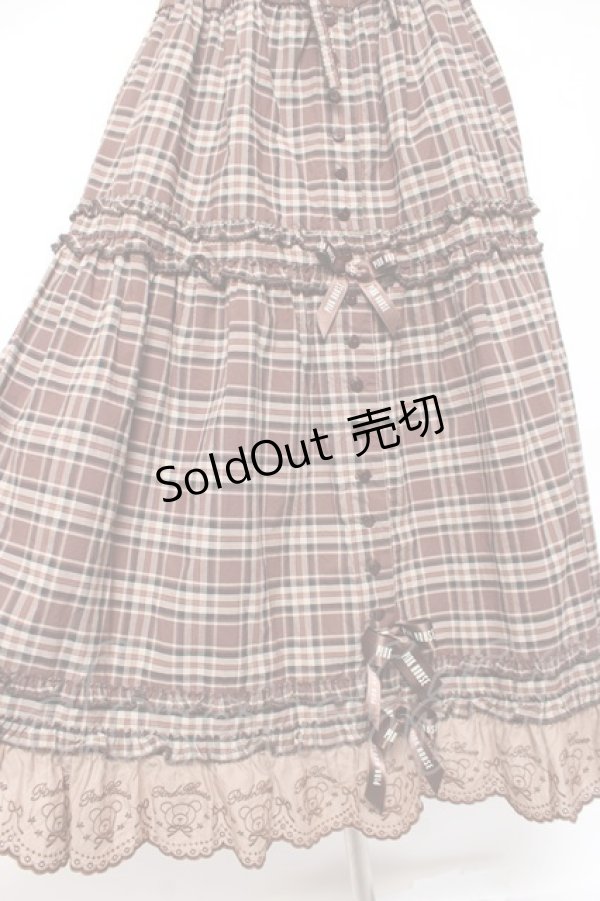 画像5: PINK HOUSE / オリジナルクマレースチェックスカート F ブラウン Y-25-12-20-100-LO-SK-SZ-ZS (5)