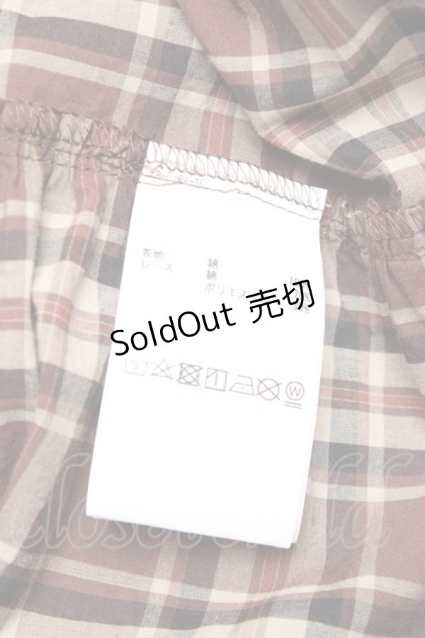 画像7: PINK HOUSE / オリジナルクマレースチェックスカート F ブラウン Y-25-12-20-100-LO-SK-SZ-ZS (7)