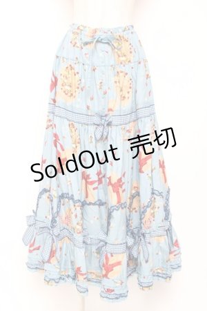 画像: PINK HOUSE / Straw-berry Hatプリントパッチワークスカート F 白 Y-25-12-20-101-LO-SK-AS-ZY