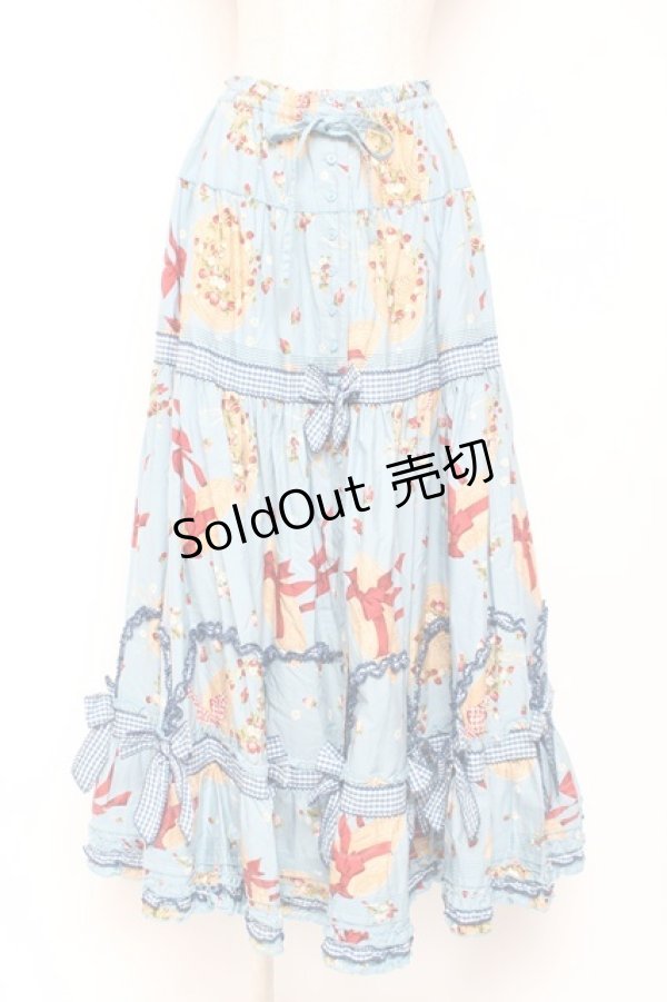 画像1: PINK HOUSE / Straw-berry Hatプリントパッチワークスカート F 白 Y-25-12-20-101-LO-SK-AS-ZY (1)