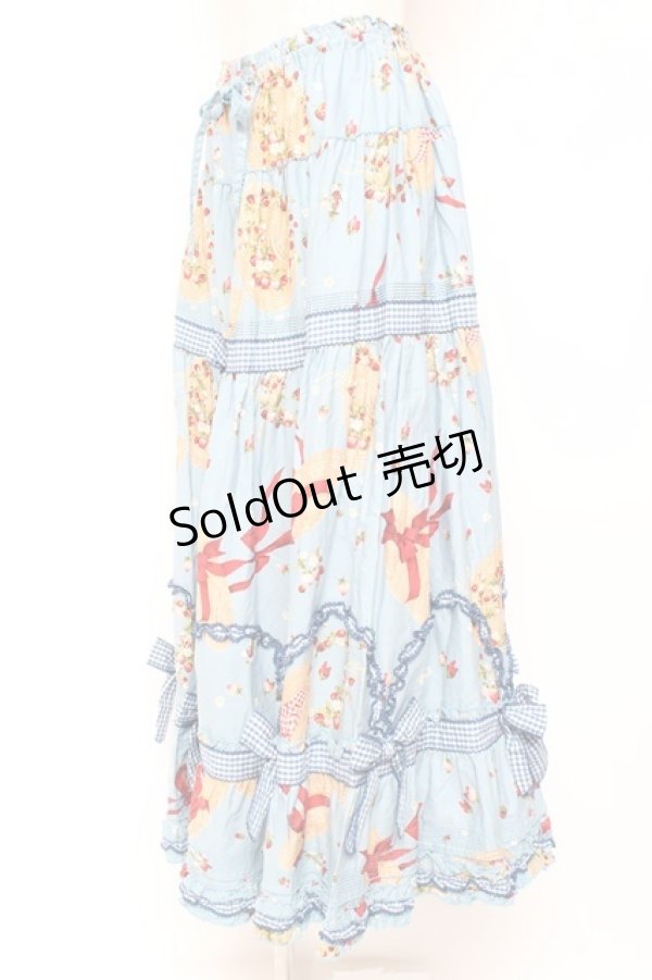 画像2: PINK HOUSE / Straw-berry Hatプリントパッチワークスカート F 白 Y-25-12-20-101-LO-SK-AS-ZY (2)