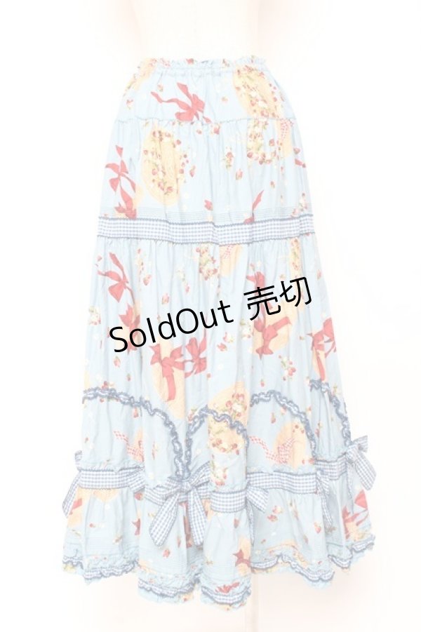 画像3: PINK HOUSE / Straw-berry Hatプリントパッチワークスカート F 白 Y-25-12-20-101-LO-SK-AS-ZY (3)