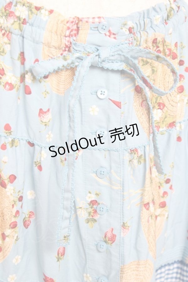 画像4: PINK HOUSE / Straw-berry Hatプリントパッチワークスカート F 白 Y-25-12-20-101-LO-SK-AS-ZY (4)