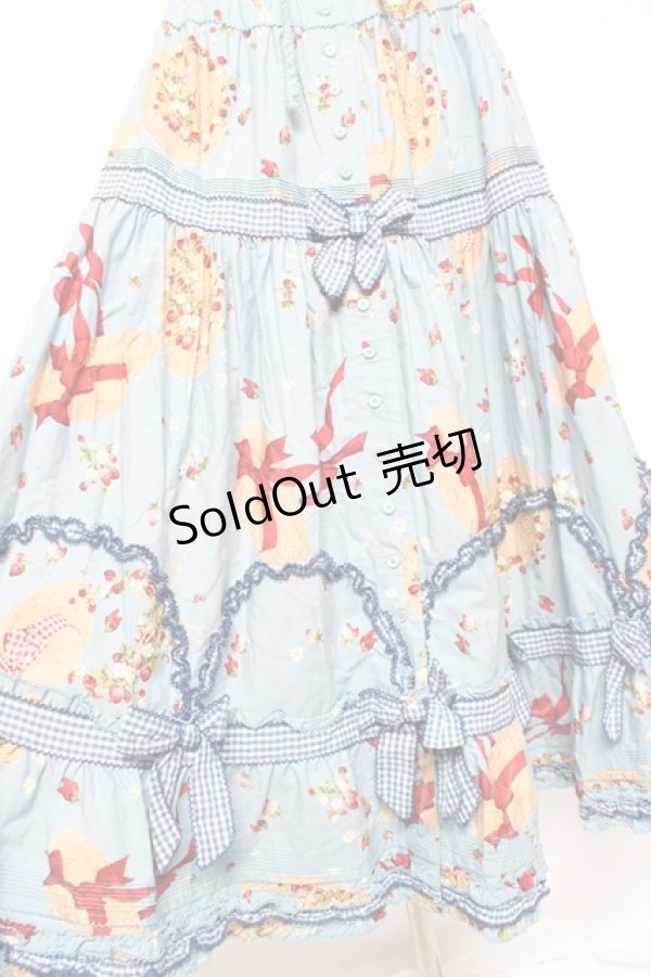 画像5: PINK HOUSE / Straw-berry Hatプリントパッチワークスカート F 白 Y-25-12-20-101-LO-SK-AS-ZY (5)