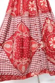 画像5: PINK HOUSE / バンダナプリントパッチワーク風スカート F 赤 Y-25-12-20-102-LO-SK-SZ-ZY (5)