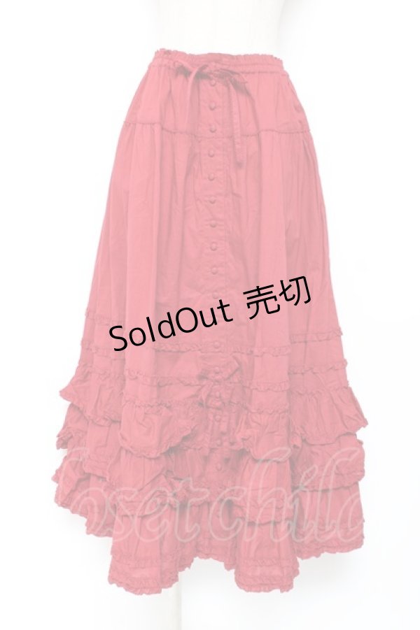 画像1: PINK HOUSE / ローンフリルスカート F 赤 Y-25-12-20-103-LO-SK-SZ-ZY (1)