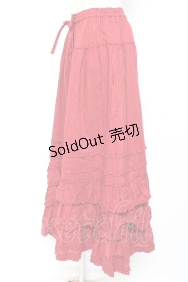 画像2: PINK HOUSE / ローンフリルスカート F 赤 Y-25-12-20-103-LO-SK-SZ-ZY (2)