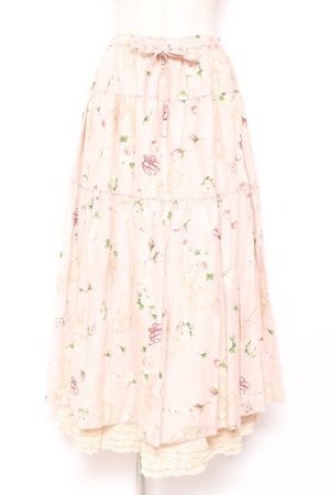 画像: PINK HOUSE / ロージーローズプリントスカート F ピンク Y-25-12-20-106-LO-SK-SZ-ZY