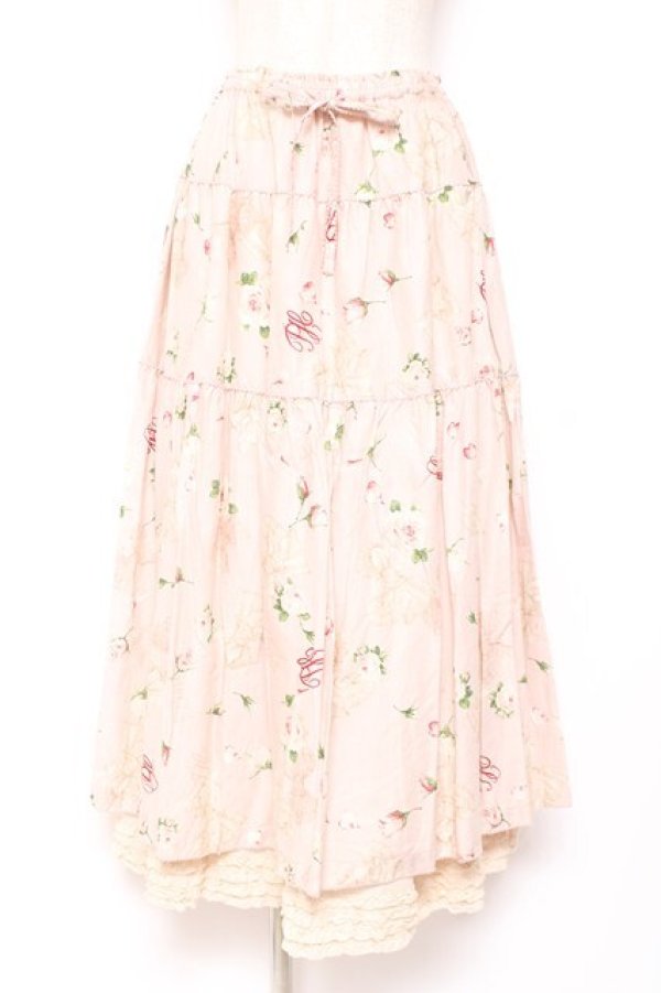 画像1: PINK HOUSE / ロージーローズプリントスカート F ピンク Y-25-12-20-106-LO-SK-SZ-ZY (1)