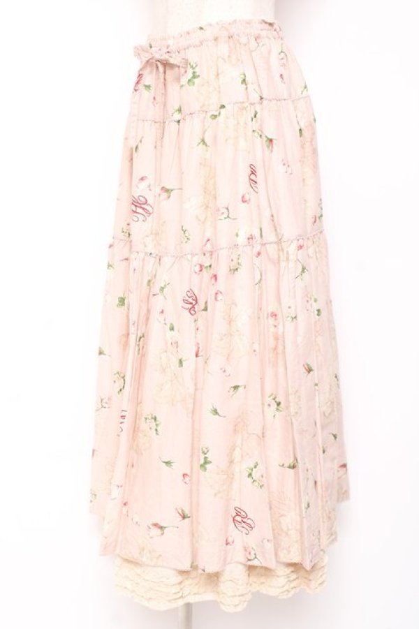 画像2: PINK HOUSE / ロージーローズプリントスカート F ピンク Y-25-12-20-106-LO-SK-SZ-ZY (2)