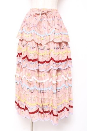 画像: PINK HOUSE / le langage des fleurs ptスカート F ピンク Y-25-12-20-107-LO-SK-SZ-ZY