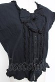 画像4: PINK HOUSE / リボン付きフリルノースリブラウス F 黒 Y-25-12-20-012-LO-BL-SZ-ZY (4)