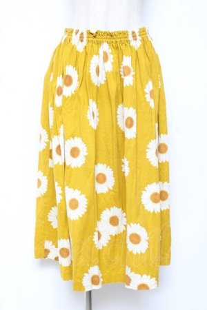 画像: PINK HOUSE / ひまわり柄スカート F イエロー Y-25-12-20-110-LO-SK-SZ-ZY