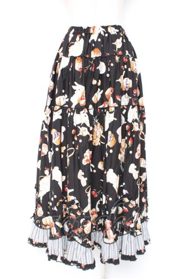 画像3: PINK HOUSE / スイーツスプリングバニープリントパッチワークスカート F 黒 Y-25-12-20-111-LO-OP-SZ-ZY (3)