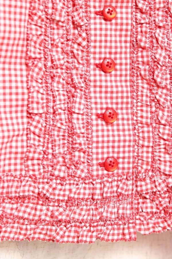 画像5: PINK HOUSE / ギンガムチェックブラウス F 赤 Y-25-12-20-013-LO-BL-SZ-ZY (5)