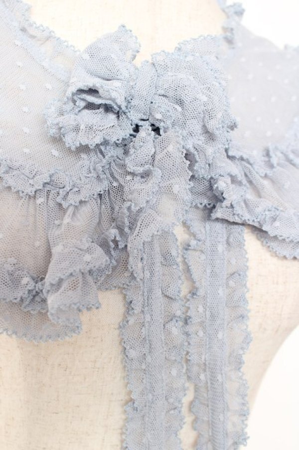 画像4: PINK HOUSE / ポルカドットチュールティペット  サックス Y-25-12-20-002-LO-ZA-SZ-ZY (4)