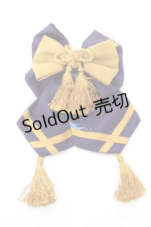 画像: axes femme kawaii / 彼岸の白狐会柄リボンバレッタ  紫 Y-25-12-22-006-AX-AC-SZ-ZY