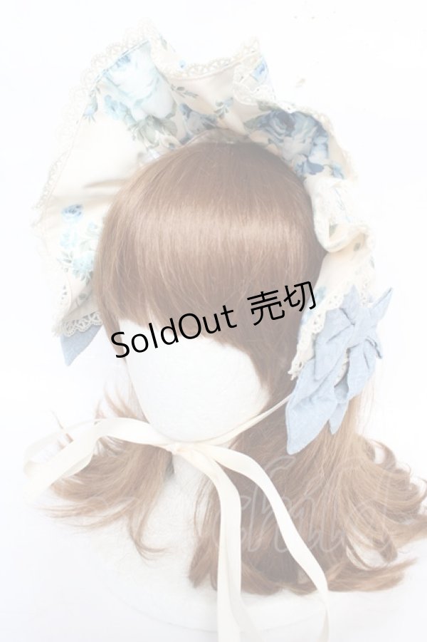 画像1: axes femme Kawaii / アンティークローズ柄ハーフボンネット  生成り Y-25-12-22-047-AX-AC-SZ-ZY (1)