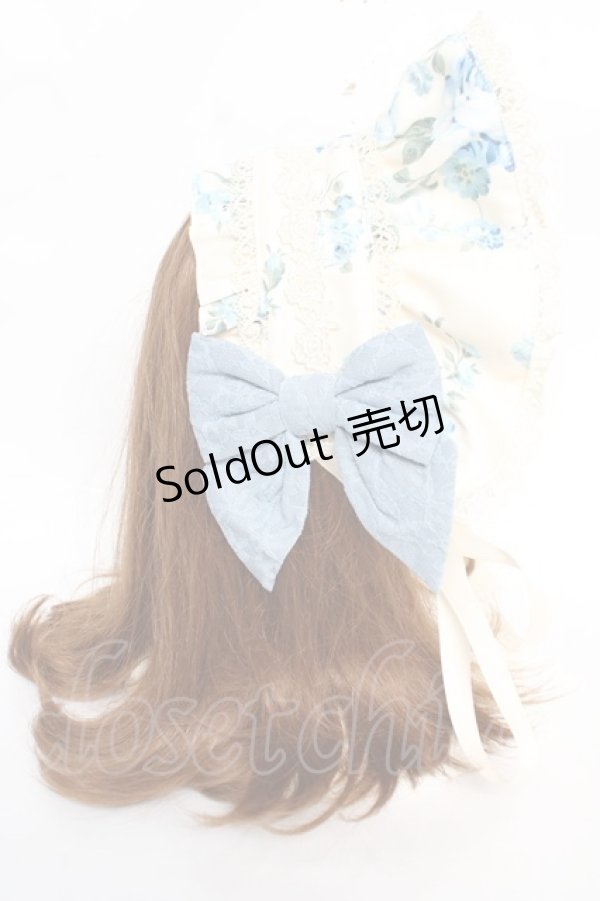 画像3: axes femme Kawaii / アンティークローズ柄ハーフボンネット  生成り Y-25-12-22-047-AX-AC-SZ-ZY (3)