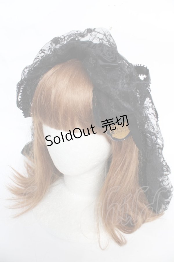 画像1: ALICE and the PIRATES / 〜Eden〜漆黒の薔薇と光の雫レースマリアベール  ブラック Y-25-12-22-048-PA-AC-SZ-ZY (1)