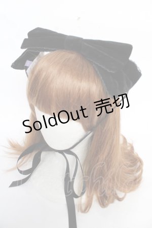 画像: axes femme kawaii / ベロアリボンヘッドドレス  黒 Y-25-12-22-050-AX-AC-SZ-ZY