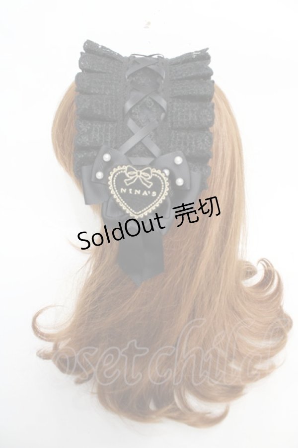 画像2: m petit by misako / NINA'Sコラボヘッドドレス  中黒 Y-25-12-22-052-LO-AC-SZ-ZY (2)