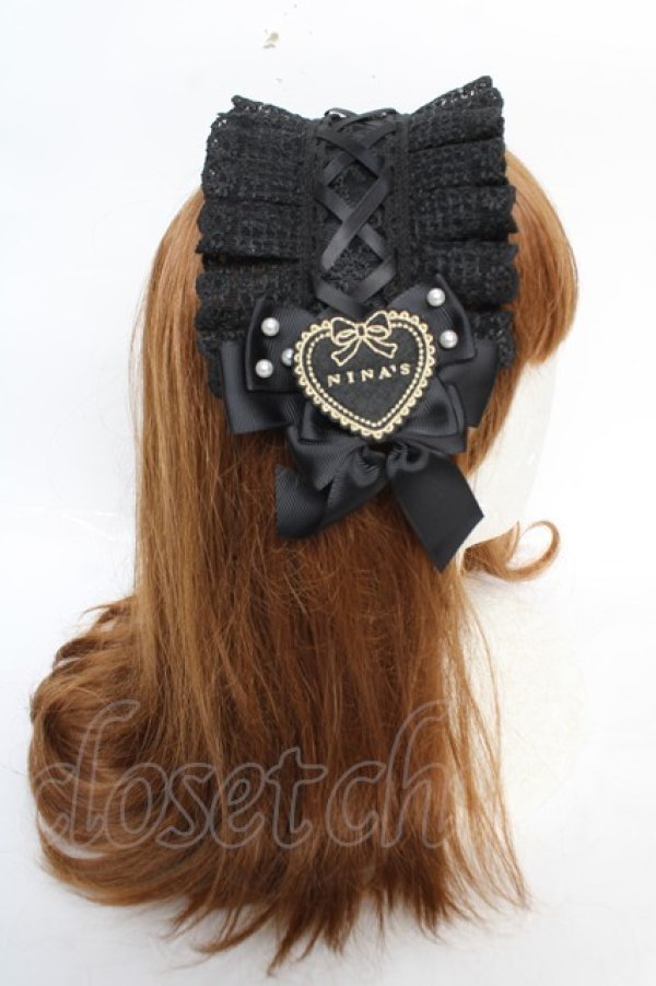 画像3: m petit by misako / NINA'Sコラボヘッドドレス  中黒 Y-25-12-22-052-LO-AC-SZ-ZY (3)