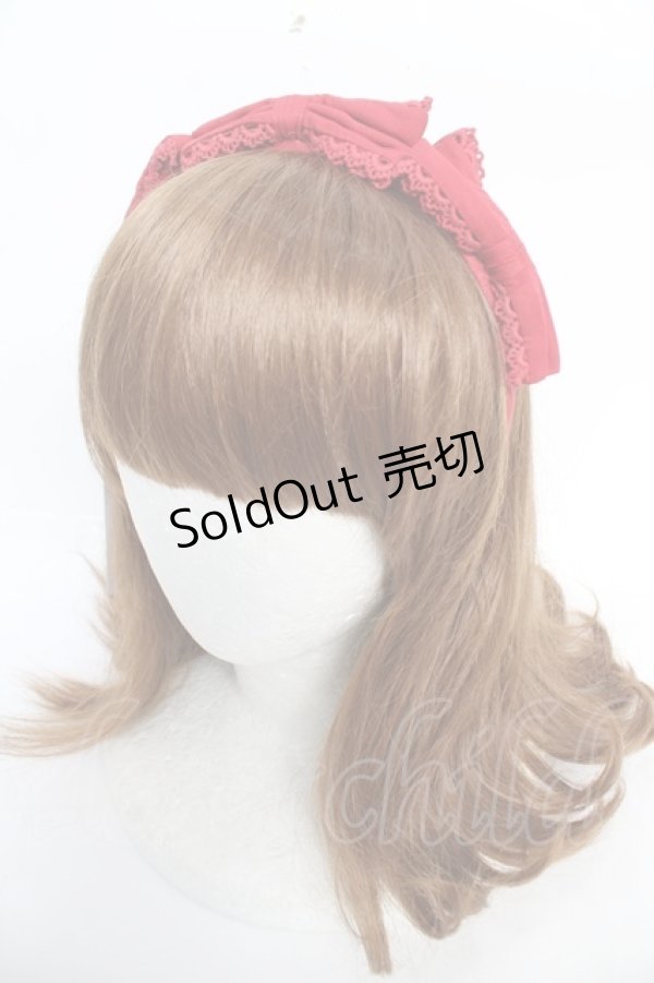 画像1: Chalmiere / トリプルリボンカチューシャ  赤 Y-25-12-22-054-LO-AC-SZ-ZY (1)