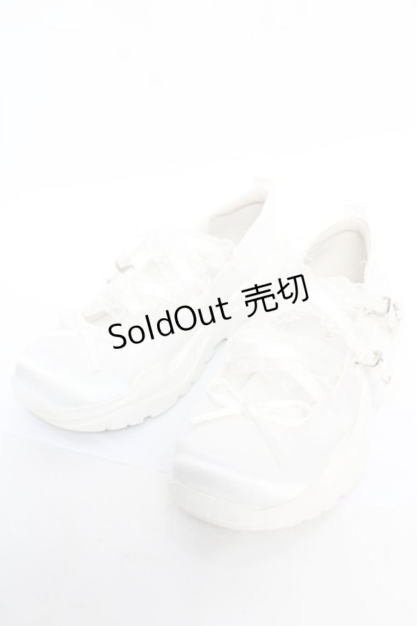 画像1: axes femme POETIQUE / サテンバレエスニーカー L 白 Y-25-12-22-058-AX-SH-SZ-ZY (1)