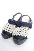 画像1: axes femme POETIQUE / パールサンダル S 紺 Y-25-12-22-059-AX-SH-SZ-ZY (1)